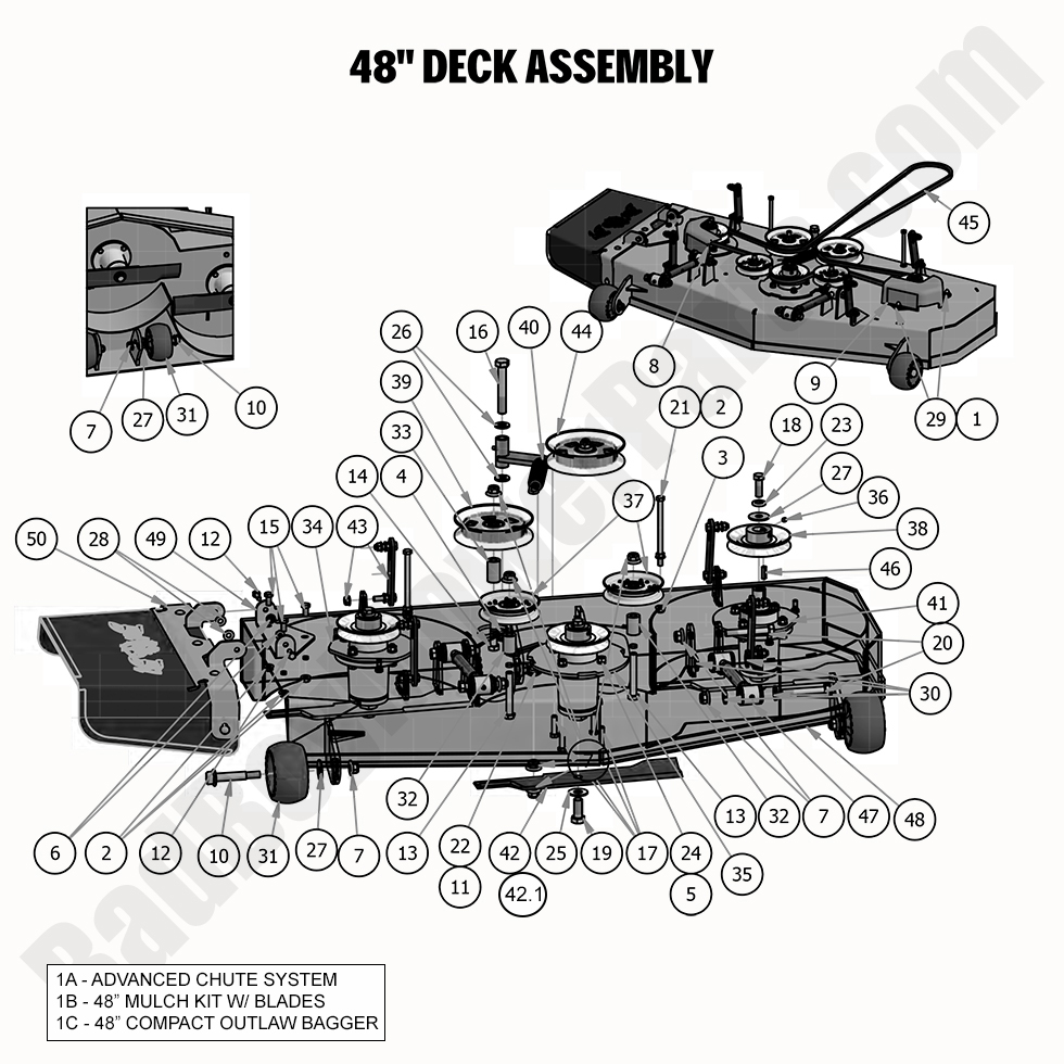 2241 - Bad Boy Mower Parts Lookup > 2020 > Compact Outlaw > 48\" Deck Assembly
